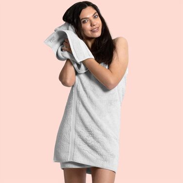 Набір розкішних рушників Chakir Turkish Linens з турецької бавовни, готельна якість, 6 предметів (2 великі, 2 середні, 2 маленькі), сріблясто-сірий