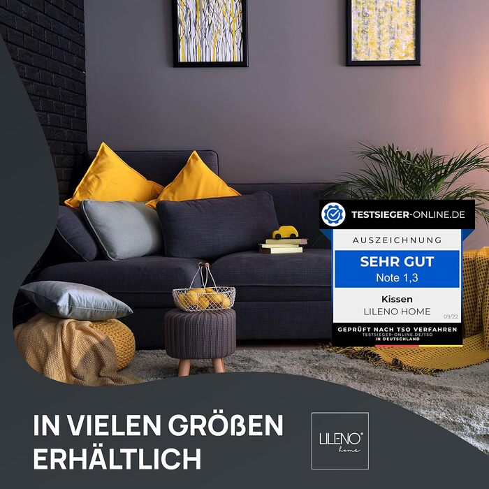 LILENO HOME Набір 6 подушок 40x40 см для алергіків, поліестер, для дивана, софи, коктейльних та головних подушок, внутрішня подушка, прати при 40°C