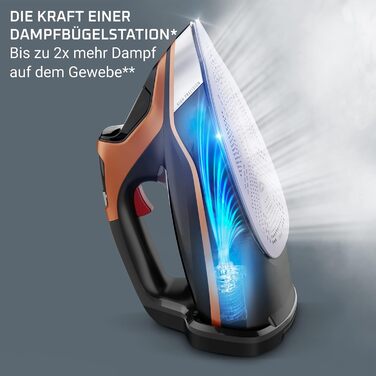 Rowenta DW9510 Steamforce Pro Steam Iron | 3200 Watts | Pump System | 75 g/min continuous steam output | 300 g/min steam boost | 2 steam settings | 350 ml water tank | Black/Copper 300g/min steam boost - Rowenta's most powerful