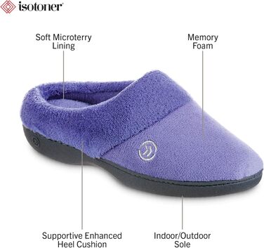 Сліпони-тапочки Isotoner Classic Hoodback W з піною Memory Foam, Пеонія, X-Large / 9.5-10 M US 8-9