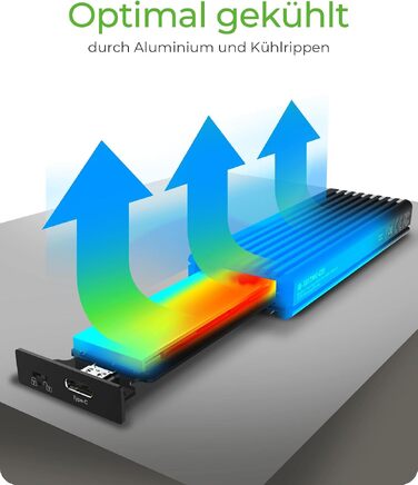 Зовнішній корпус для M.2 PCIe SSD ICY BOX Aluminium USB 3.1 Type-C IB-1817M-C31, чорний (без інструментів)