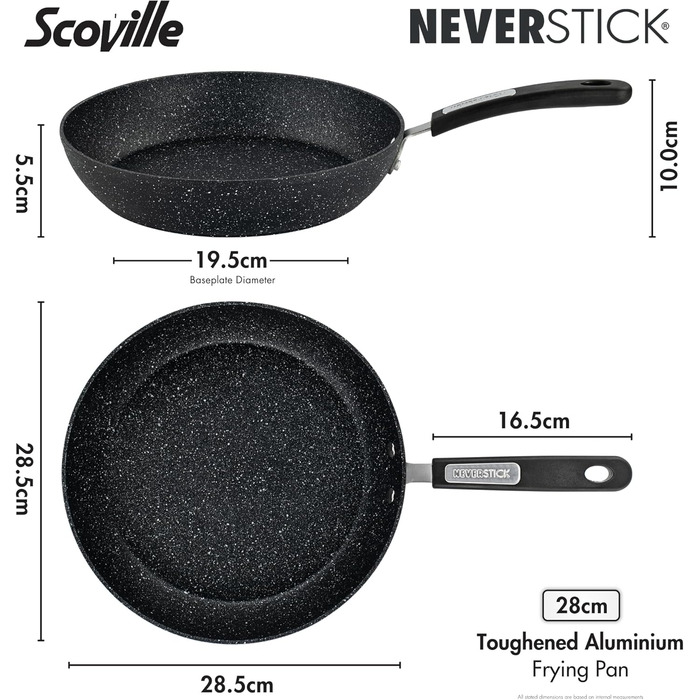 Набір сковорідок NEVERSTICK 2 шт. (24 см & 28 см), антипригарне покриття, для всіх плит (в т.ч. індукційних), PFOA-free