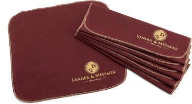 Langer & Messmer Polishing Cloths for Smooth Leather made from 100% Cotton in a Practical Set - The shoe cloth for professional shoe care ( | Beige) (Set of 6, Bordeaux)
