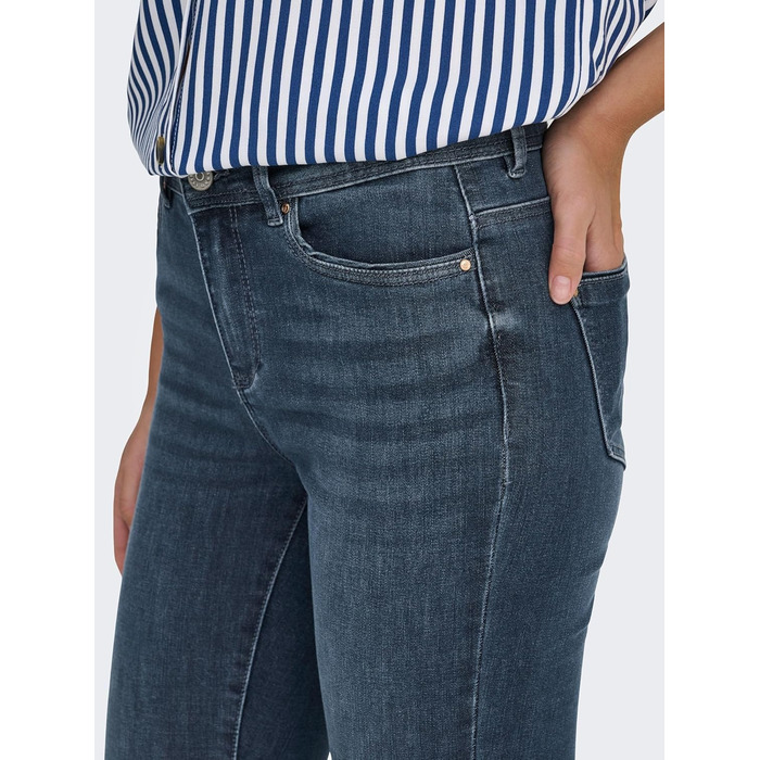 Джинси скінні жіночі ONLY ONLBLUSH, середньої посадки, укорочені, блакитно-чорний денім (XS/30L)