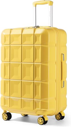 Жовтий валіза KONO середнього розміру 62см з 4 колесами та TSA замком (62x43x26см)