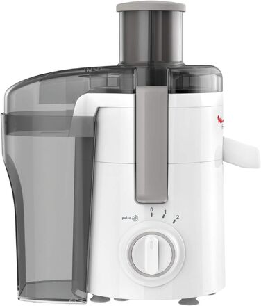 Центрифужна соковижималка Moulinex Frutelia+ JU3701, 350 Вт, з широким завантажувальним отвором, 2 швидкості та імпульсний режим