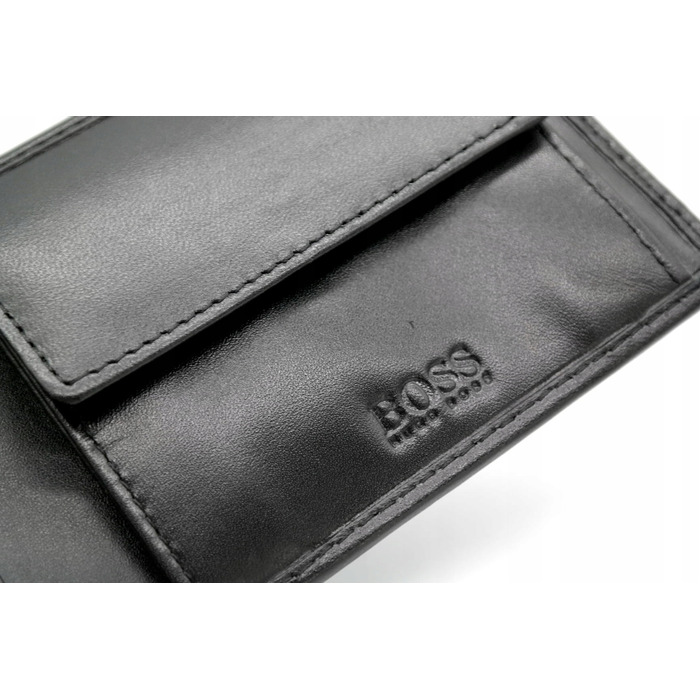 Чоловічий горизонтальний гаманець Hugo Boss Asolo з натуральної шкіри, чорний, 50250331