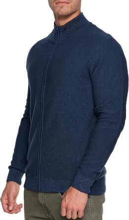 Чоловічий кардиган Indicode INWestmoon з коміром-стійкою | Тонкий в'язаний кардиган з бавовняної суміші (3XL, Navy)