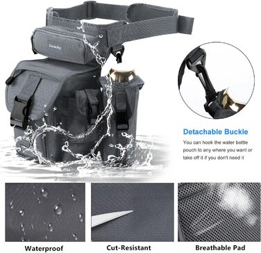 Тактична нагрудна сумка Jueachy на ногу, водонепроникна, для мотоциклів, риболовлі, кемпінгу (сіра)