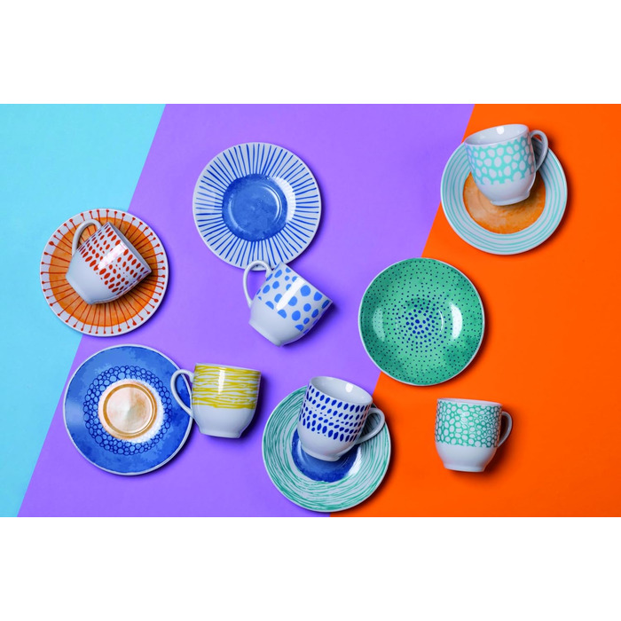 Villa d'Este Home Tivoli, Marea Espresso cups with saucer, set of 6