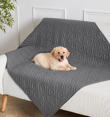 Водонепроникний килимок для собак, антиковзкий та пральний, ковдра для домашніх тварин для собак та котів, захисна ковдра для дивану від шерсті та подряпин, ідеально підходить для дивану, ліжка, автокрісла (Сірий, 97×190 см)