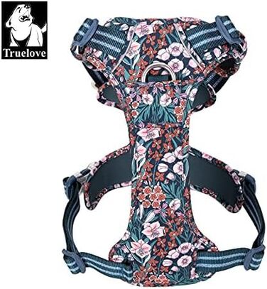 Шлейка для собак Truelove No-Pull TLH5655 M Navy Blazer, бавовняна, дихаюча, світловідбиваюча, регульована
