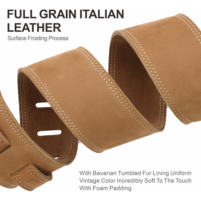 Накладка для гітари Nefelibata з повного нубуку, 76 см, з підкладкою з піни та петлею для кабелю, для акустичної, бас та електрогітари - Хакі