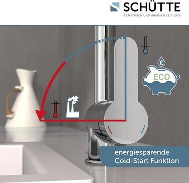 Змішувач кухонний SCHÜTTE RIO 360° з високим виливом, хром, для однієї/двох раковин