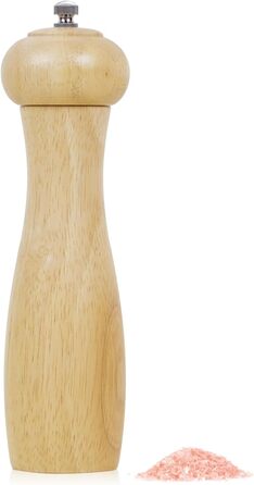 Дерев'яні соляні та перечні млини, 20 см, з регулюванням ступеня помелу, наповнювані вручну, з дуба, для кухні - набір 2 шт.
