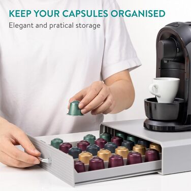 Утримувач для капсул Nespresso Navaris - білий (сірий), на 50 капсул