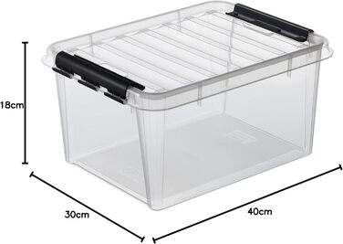 SmartStore 35083903 3-Piece Clipbox Smart Store Classic 15, 14 Liter, transparent