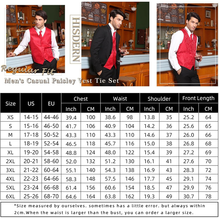 Костюмний жилет для чоловіків HISDERN рожевого кольору з візерунком пейслі, краватка, нагрудна хустинка, кишенькова хустинка, жакет з жаккарда, елегантний костюмний комплект рожевого кольору XL