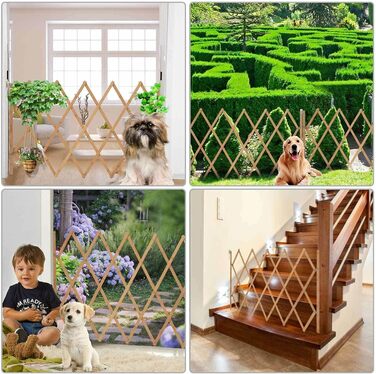 Захисне ґратка для собак, дерев'яне розтяжне ґратка, 75 x 105 см