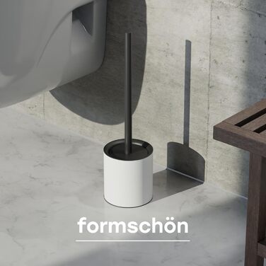 Тойлетний щітка Savega з силікону та нержавіючої сталі - антибактеріальна, з тримачем, захист від бризок