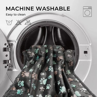 Водонепроникний коврик для собак Luciphia, флісовий, миючий, для собак та котів, захист дивану, ліжка, автокрісла, меблів, темно-сірий, розмір M (100 x 145 см)