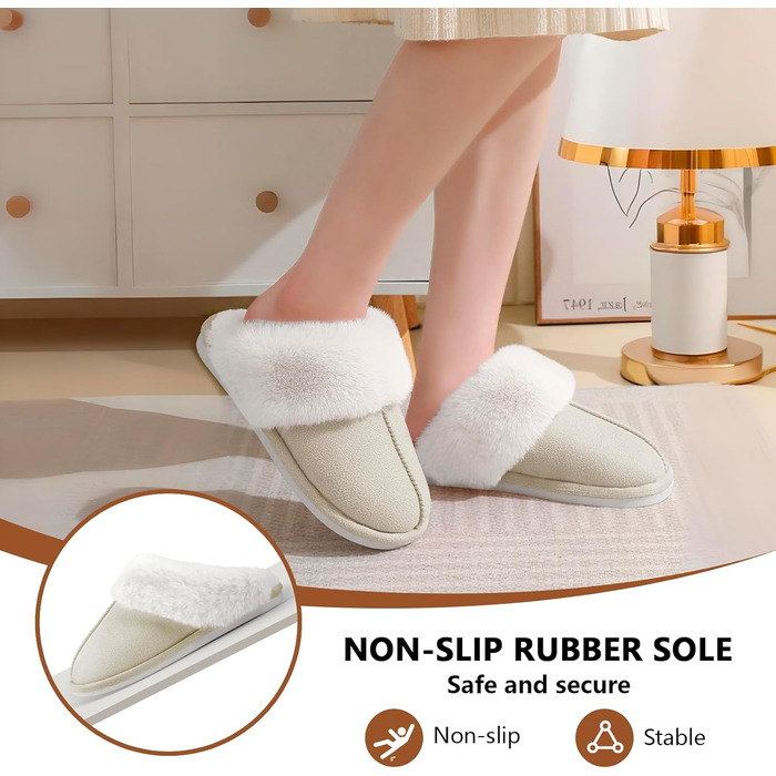 Тапочки домашні жіночі чоловічі зимові теплі зручні з плюшу, м'які, пухнасті, неслизькі, для дому та вулиці, 38/39 EU, бежеві