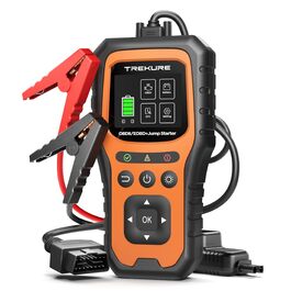 Портативний пусковий пристрій TREKURE 6000A з OBD2 діагностикою та тестом акумулятора, 12V, для бензинових та дизельних авто до 10л, з LED-ліхтариком та вогнезахистом V0