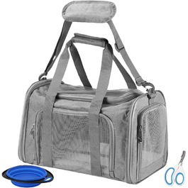 Транспортна переноска для кота та собаки, складана, сірого кольору (L)