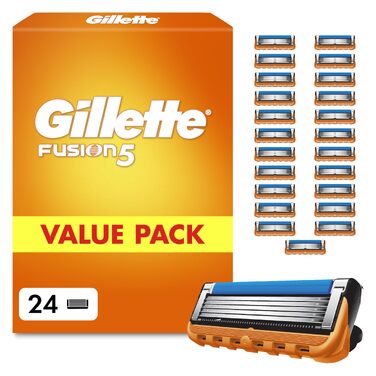 Смінні касети для гоління Gillette Fusion 5 для чоловіків, 24 шт, помаранчеві
