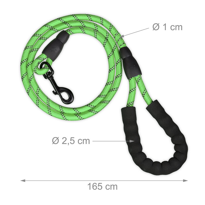 Relaxdays Padded Dog Leash Green 150 cm