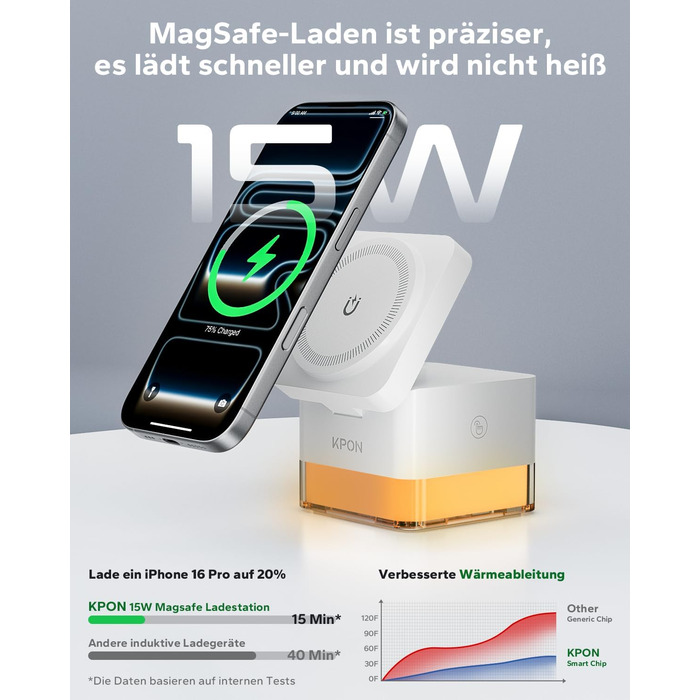 База для зарядки Apple Watch та iPhone MagSafe 3-в-1, куб сірого кольору, сумісна з iPhone 17/16/15/14/13/12/Air/Pro Max, Apple Watch 11/10/9, AirPods