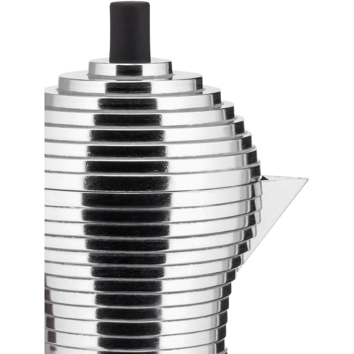Еспресо-машина Alessi Pulcina, 6 чашок, алюміній, чорний, 8.3 x 10.5 x 35 см