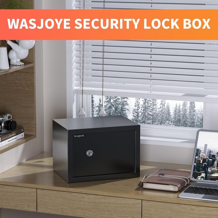 Сейф настінний Safe Tresor WASJOYE з ключем 19L для грошей, коштовностей, документів (25x35x25 см)