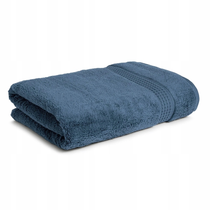 Бавовняний банний рушник Nefretete Alpaca Warmth 90x160 см, темно-синій