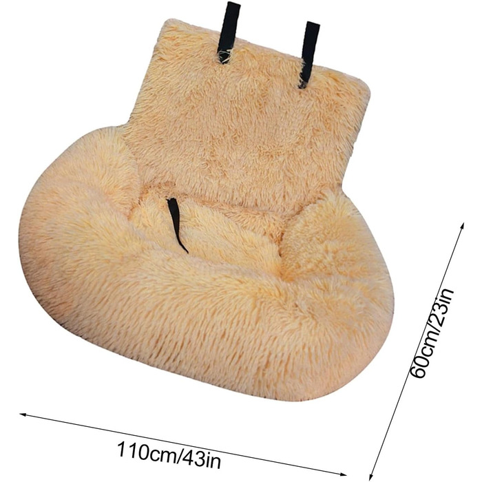 Автокрісло для собак, лежанка для собак у машину, авто лежанка для тварин, крісло для собак з ременем безпеки, авто лежанка для маленьких, середніх та великих собак (Абрикосовий, Великий)