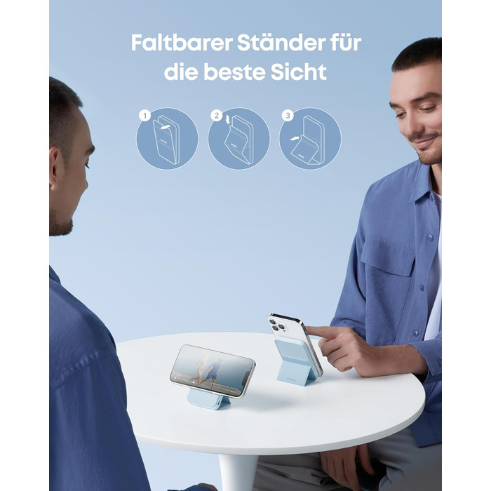 Anker MagGo Powerbank 5000mAh з магнітним з'єднанням, сірий (wolkengrau)