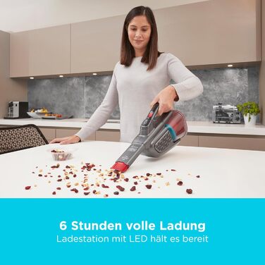 Акумуляторний пилосос ручний BLACK+DECKER BHHV315B-QW Lithium Dustbuster з циклонною технологією та насадкою для щілин, білий/синій