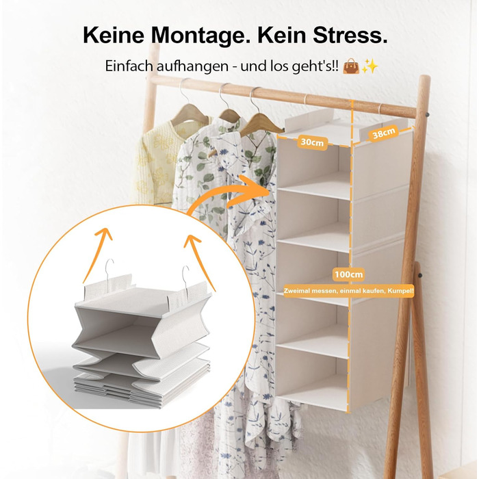 Органайзер для шафи на двері - 6 секцій, сітка, для одягу, економія місця, ідеально для студентів та кемперів