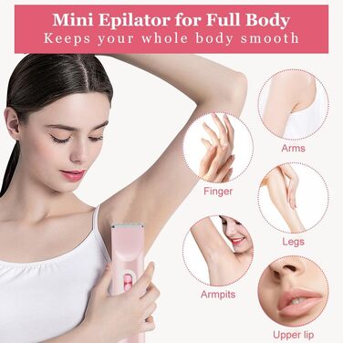 Електричний тример для бікіні з двома головками - для жінок та чоловіків. Інструмент для інтимної зони, для гладкої шкіри. Рожевий колір.