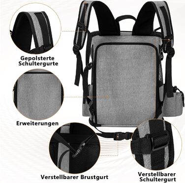 Рюкзак для собак, переноска для тварин, сірий, розширюваний, для собак маленьких порід, вантажопідйомність 10 кг