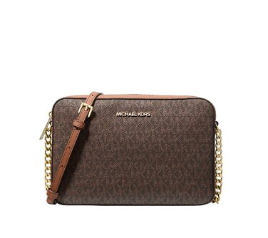 Сумка Michael Kors Jet Set коричнева шкіряна жіноча