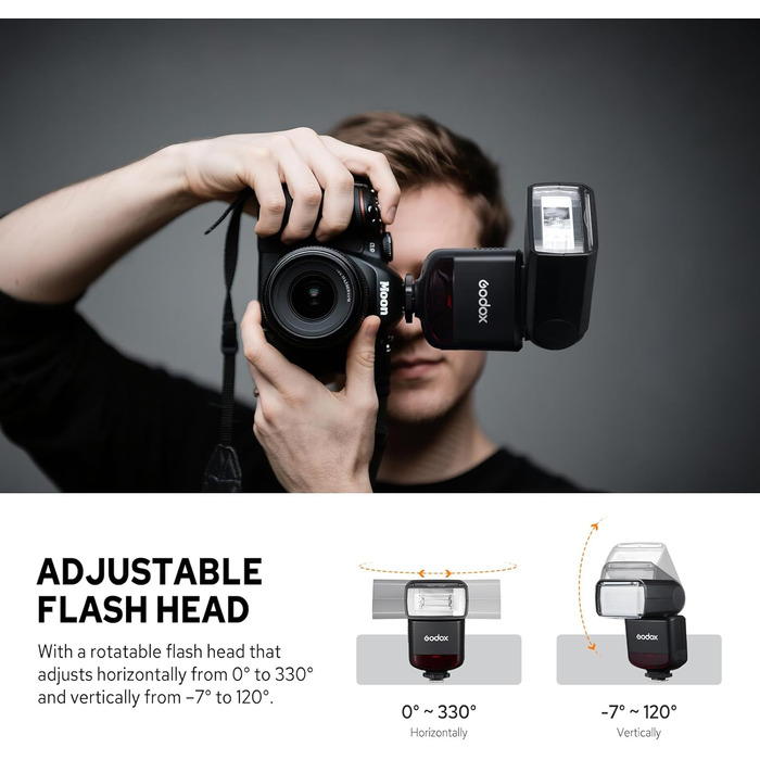 Спалах Godox TT520III для камери: потужність GN 33, RT-16 радіосинхронізатор, оптичний S1/S2, PC-порт для Canon/Sony/Fujifilm/Nikon/Panasonic/Olympus