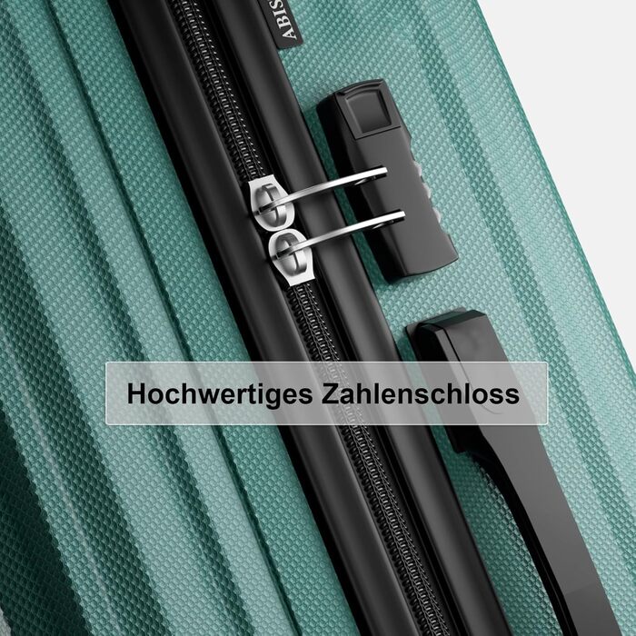 Набір валіз 3 в 1, жорсткий корпус, валізи та ролери з 4 колесами та кодовим замком, ручна валіза, темно-зелений набір