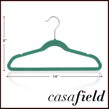 Набір оксамитових вішаків для дитячого одягу Casafield, 50 шт, 35.6 см, блакитно-зелений (Trace Of Paradise)