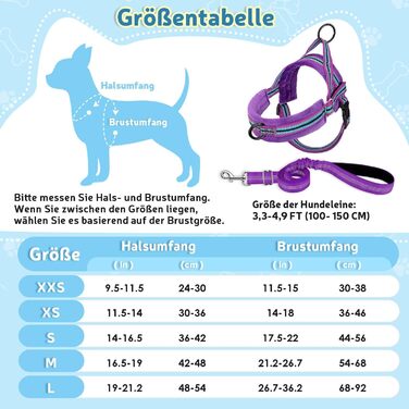 Шлейка для собак SlowTon з поводом, анти-тягуча, регульована, світловідбиваюча, для цуценят, собак малих та середніх порід, зелена (XXS, світло-фіолетова)