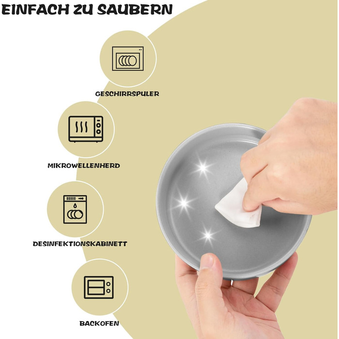 Миска для собак з кераміки, 400 мл, подвійна миска для корму, піднята миска для собак з бамбуковим підставкою та нековзним килимком для маленьких та середніх собак (сіра)