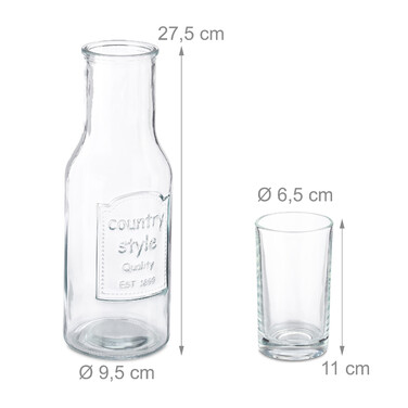 Relaxdays Water Carafe Set with Glasses