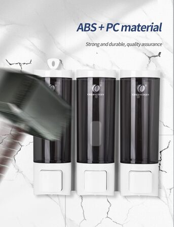 Ручний дозатор мила CHUANGDIAN, настінний, 200 мл, білий (трійка білий)