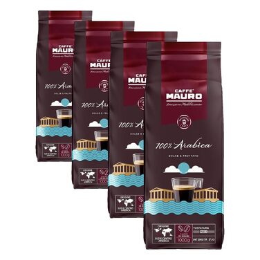 Кава в зернах Caffè Mauro Torrefazione 100% Арабіка, середній обсмал, інтенсивність 5/10, Італія, 1 кг