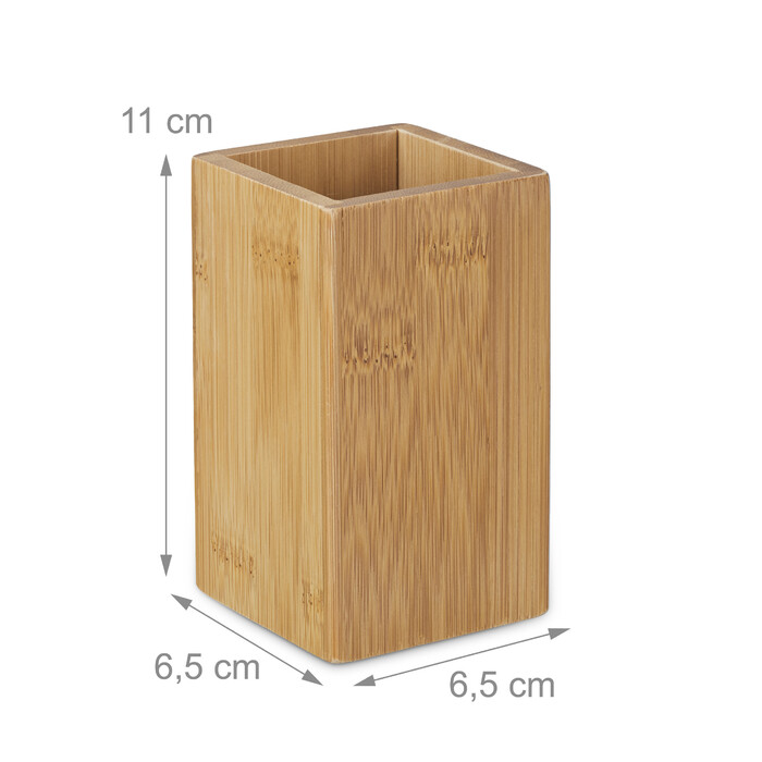 Relaxdays Bamboo Toothbrush Holder